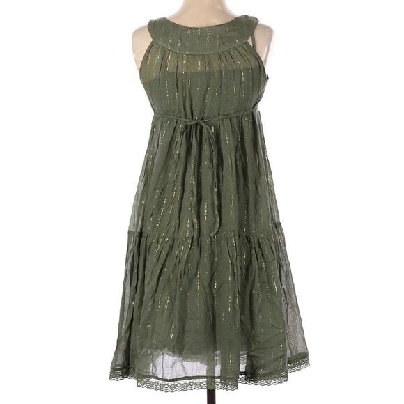 Free People Vintage Metallic Boho Beaded Size 2 Dress - Picture 3 of 7